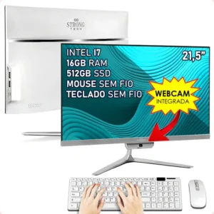 Computador All In One Intel Core i7 16GB 512GB SSD 21.5'' Full HD Strong Tech