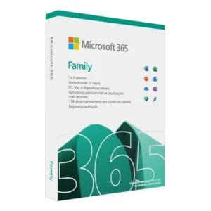 Microsoft Office 365 Family Licença de 12 Meses Físico 2024 Para 6 Pessoas