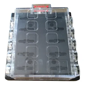 Caixa Porta Fusível Lamina 10 Vias - Com Tampa De Proteção