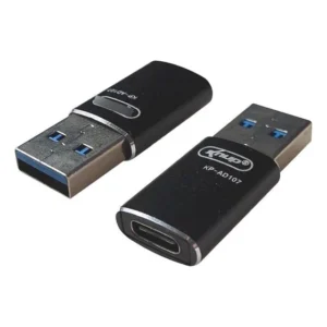 Adaptador USB 2.0 Macho Para Tipo C Fêmea Knup Preto KP-AD107