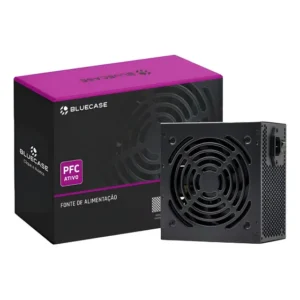 Fonte Bluecase 600w Pfc Ativo Atx Ps/2 C/cabo Bivolt Auto Preto