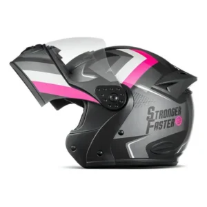 Capacete Integral Robocop Stronger Faster Gladiator Etceter Cor Cinza/rosa Tamanho Do Capacete 60 Fosco