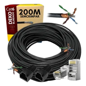 Cabo De Rede Cat6 Blindado Stp Para Uso Externo 200 Metros