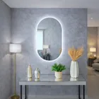 Espelho Decorativo Oval Com Led Frio De Parede De Banheiro E Sala Demoglass Led Frio - A 60 X L 40 - Imagem 3