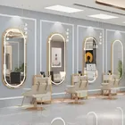 Espelho Oval De Chão Lopazzi Corpo Inteiro Grande Moderno Com Luz 3000k E 6500k Do 170cm X 70cm Com 3cm De Diâmetro Energia Elétrica Quadro Dourado - Imagem 5