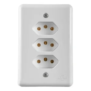 Tomada Tripla Monobloco 10a Ilumi (fácil Instalação) - Cor Branco