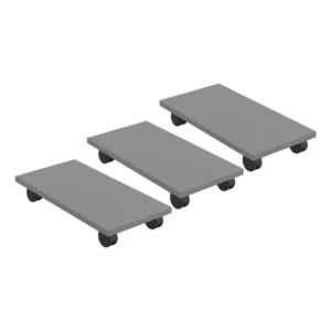 Kit 03 Suportes Para Cpu Com Rodízios Cyber Cinza Cinza