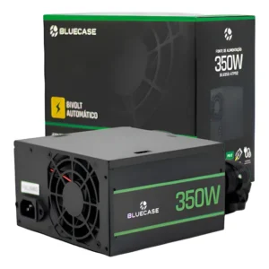 Fonte Atx 350w Real C/ Cabo Automático 8 Pinos 4+4 Preto Preto