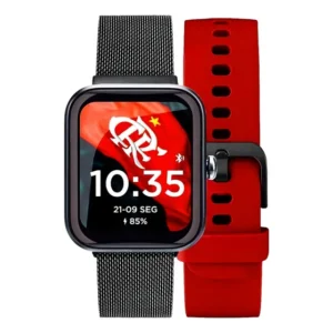 Smartwatch Technos Connect MAX TMAXAG/7R Flamengo Aço Resistente Água 50m