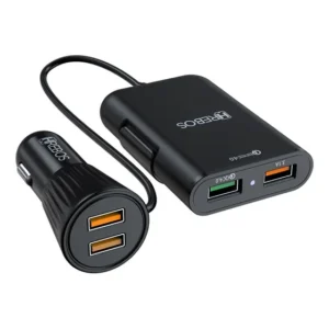 Carregador Veicular Hrebos 4 USB com Quick Charge 3.0 Cabo Extensor 160cm