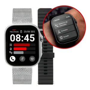 Smartwatch Technos TMAXCAB/9K AMOLED GPS Aço Inoxidável Resistente Água