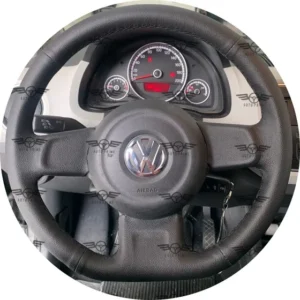 Capa De Volante Costurada Up Primeira Geração Liso Preto