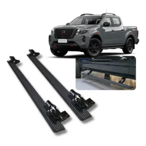 Estribo Elétrico Retrátil Nissan Frontier Kit Completo Preto
