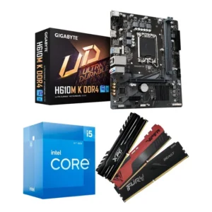 Kit Processador Intel Core i5 12400F + Placa Mãe H610M + 16GB DDR4 3200MHz