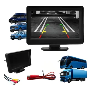 Tela Automotiva Lcd 4.3 Pol. Monitor P/ Câmera De Ré Tv Dvd Preto