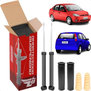 Par Amortecedor Batente E Coifa Traseiro Ford Fiesta 2003/14