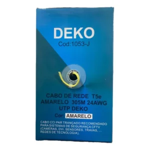 Cabo de Rede UTP Deko Cat5e 305m Amarelo Gigabit RJ45 24AWG