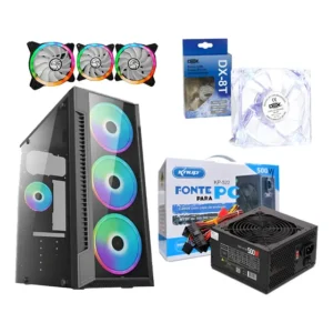 Gabinete C-3147 C/ Fonte 500w Knup + Kit 3 Cooler P/ Gab Bpc 500w C/ Cooler Gamer Argb