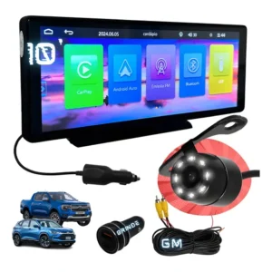 Tela Multimidia 10.26 Carplay Camera Ré Borboleta Led Brinde Preto