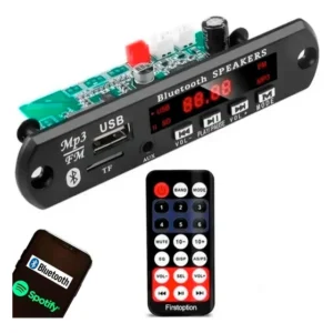 Placa Decodificador Usb Sd Caixa Ativa Mp3 Fm Aux Bluetooth Preto