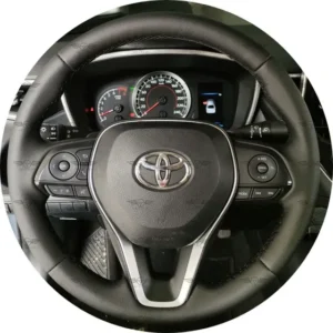 Capa De Volante Costurada Corolla 2020 Couro Liso Preto