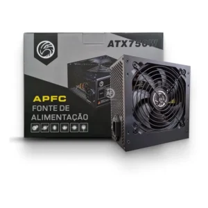 Fonte Gamer Atx 750w Pfc Ativo Bivolt Automático Brazilpc Preto