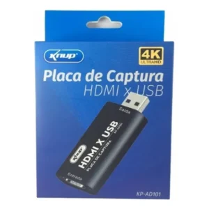 Placa De Captura Hdmi X Usb 4k Knup Kp-ad101 Preto