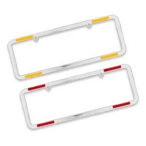 Moldura Placa Mercosul Carro Cromada Refletor Especial