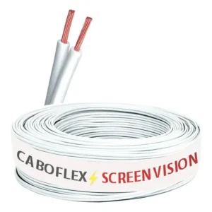 Fio Paralelo 4mm Cabo Duplo 2x4mm Rolo 50 Metros Elétrico 750v Cor Branco Marca Screen Vision