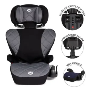 Cadeirinha Triton Preto E Cinza Tutti Baby Cor Preto/cinza Liso