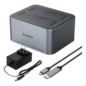 Estação de Acoplamento Orico 6626C3-C-V1 2 Ranhuras USB3.2 Clonagem Offline