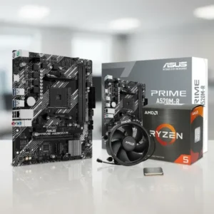 Kit Placa Mãe Asus Prime A520m-r Am4 + Processador Amd Ryzen 5 5500 Am4 3.6ghz 4.2ghz Turbo 6 Cores 12 Threads