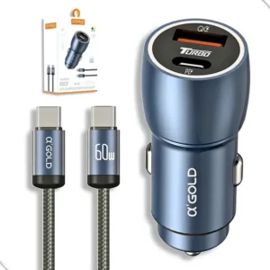 Carregador Veicular Turbo 60w 9.1a Com Cabo Automotivo Carro