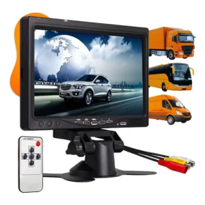 Tela Monitor 7 Polegadas 2 Saidas Rca Camera De Ré Lcd Preto