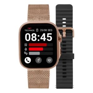 Smartwatch Technos T-max Rosé Troca Pulseira Atende Chamada
