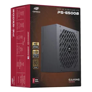 Fonte Gamer Atx 500w Ps-g500b 80plus Bronze C3tech Cor Preto