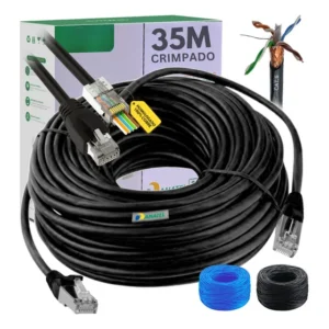 Cabo De Rede Cat6 Stp Blindado Dk 100% Cobre 35 Metros