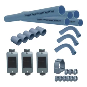Kit Condulete Pvc 3/4 + Tomada Dupla Preta Pr + Acessórios