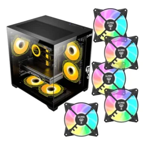 Gabinete Gamer Clanm Grodd Com 5 Fans Cooler Rgb Preto