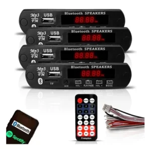 Kit 4 Placas Decodificadoras Usb Sd Caixa Ativa Mp3 Aux Bt Preto