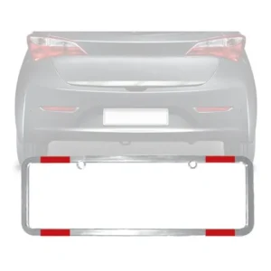 Par De Moldura Placa Cromada C/ Refletor Padrão 405x135mm Cromado