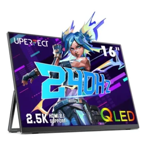 Monitor Portátil Uperfect 16 Pulgadas 2.5k 2560x1600 Qhd 240hz,400nits Qled Hdr Duplo Speaker Monitor Pc Gamer Tela,com Vesa E Rota Soporte ,hdmi Usb-c , Para Laptop Win11 Mac Phone Ps Xbox Switch