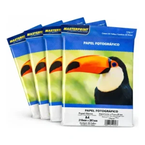 Papel Fotográfico Glossy A4 115g Masterprint 200 Folhas Branco