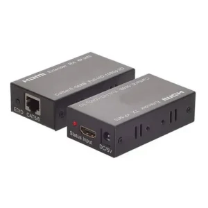 Extensor Hdmi Até 60 Metros Tv 3d Cabo Utp Rede Rj45 Cat5e