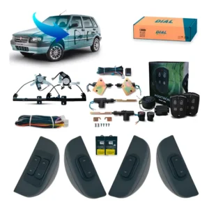 Kit Vidro + Trava E Alarme Positron Uno 4 Portas Completo