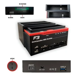 Dockstation 3 Em 1 P/ 2 Hds Sata 1 Hd Ide 2.5 3.5 Usb 3.0