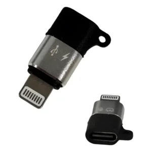 Adaptador Otg Usb Tipo C Para Iphone Carregamento E Dados F3 Preto E Prata