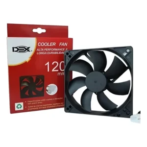 Ventoinha Dex 120mm DX-12C 3 Pinos Molex Preto Para Gabinete PC