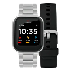 Smartwatch Technos Connect Max Prata - Tmaxam/8k Bisel Preto