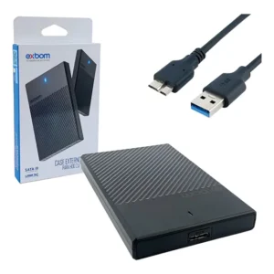 Case Hd Notebook Ou Ssd Sata 2.5 Usb 3.0 Note Pc Ps4 Xbox Tv Preto